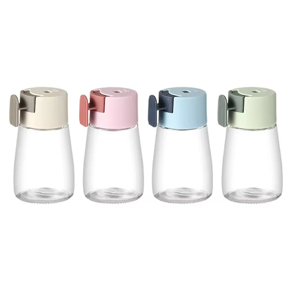 

4Pcs Press Type Measuring Seasoning Bottle Transparent 0.5g Precise Spice Dispenser Easy Clean Adjustable