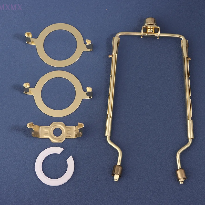 Kit arpa lampada regolabile per E14/E26/E27 Adattatore base luce Paralume Supporto arpa Staffa paralume telaio corno nero oro