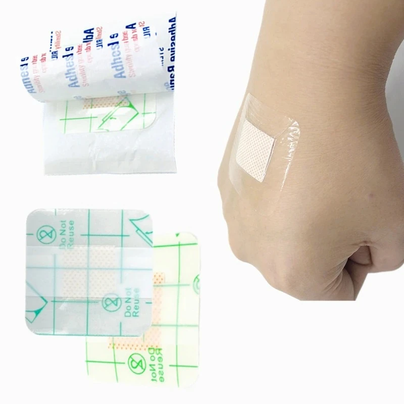 

50 шт./компл., прозрачный пластырь для оказания первой помощи, повязка на рану, пластырь, клейкие бинты, водонепроницаемые пластыри для экстренной помощи, 38*38 мм