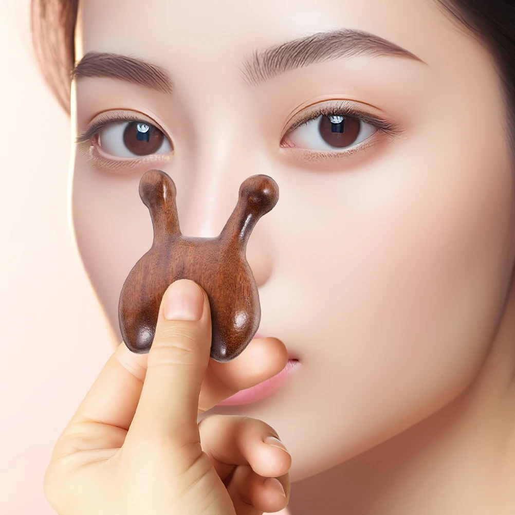 

2 шт., массажер для носа, деревянные инструменты для лица, эргономичный ручной скребок для носа, инструмент для акупунктурного массажа лица, подарок для релаксации