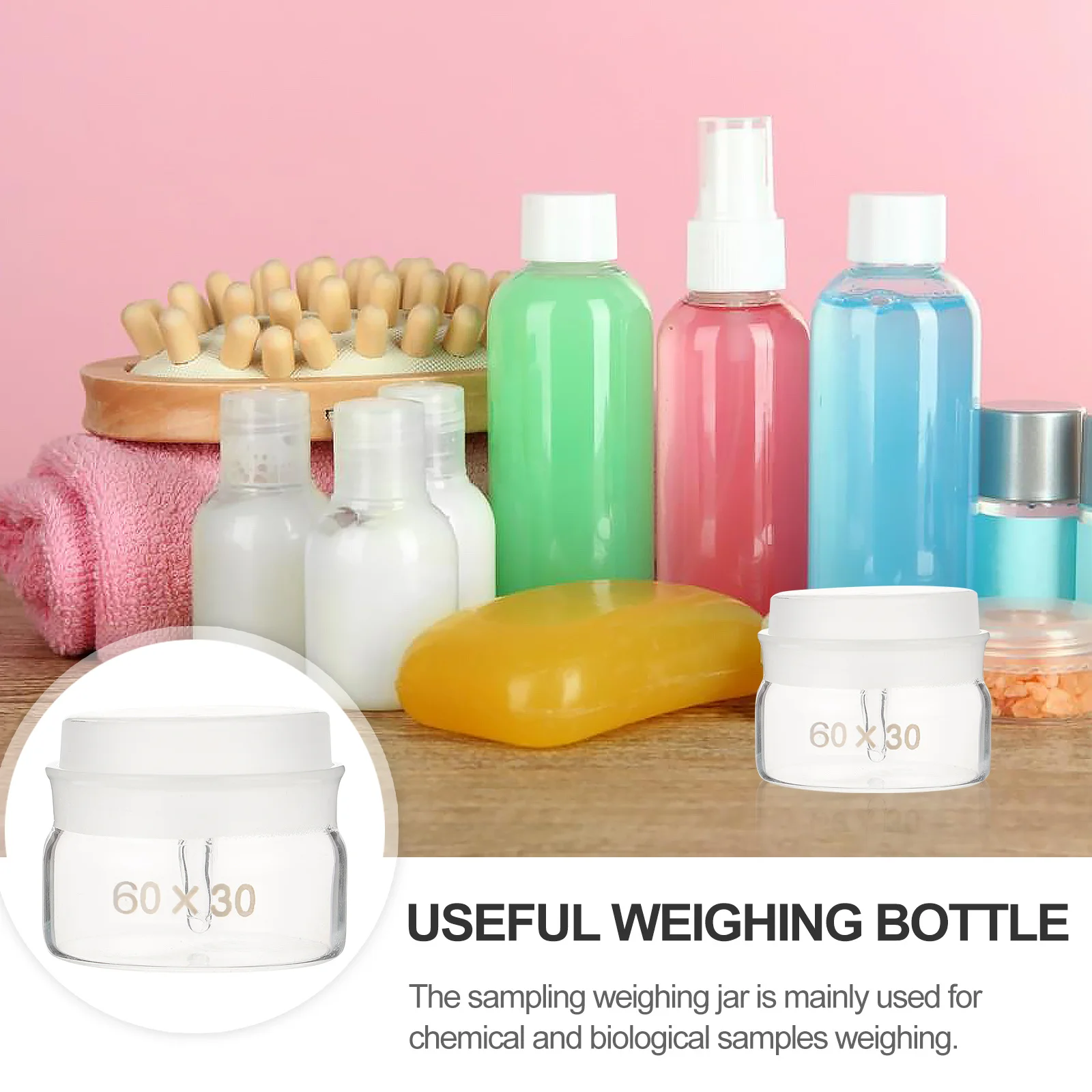 

2Pcs Laboratory Weighing Bottles High Quality Glass Sampling Jar for Chemistry Experiments Reliable Weighing Can Tool