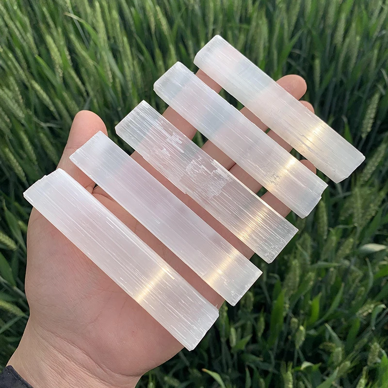 1pc Natural White Selenite Slice Ore Mineral Reiki Healing Home Decoration Collection Souvenir Gifts