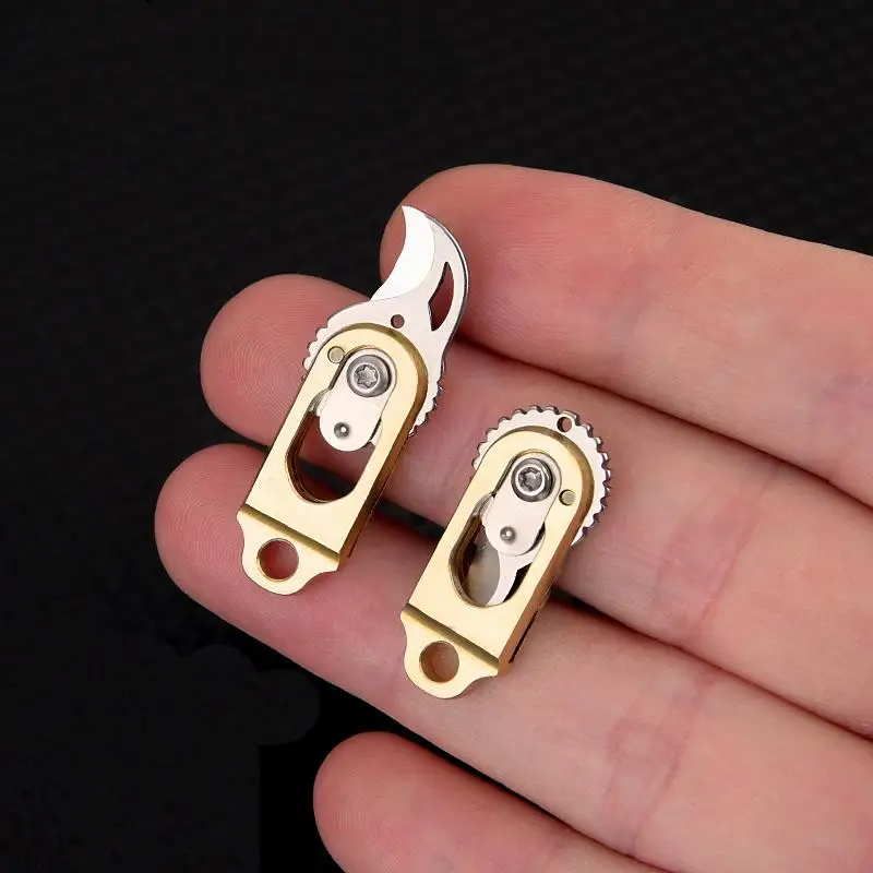 

портативный разборный курьерский карманный нож, латунный мини-нож с когтями, брелок, подвеска, инструмент для кемпинга на открытом воздухе