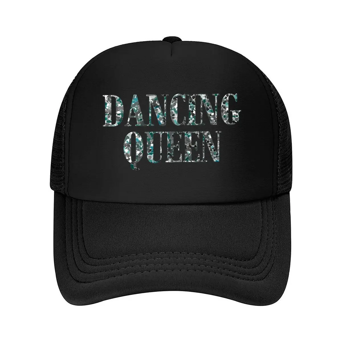 Dancing Queen Mosaic Text Design Mesh Baseball Cap Hip Hop