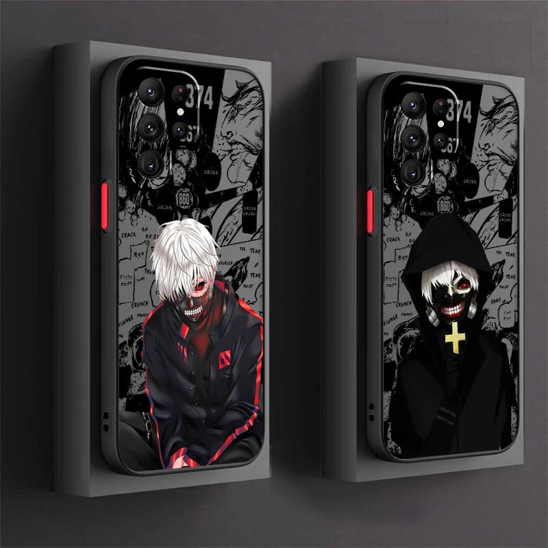 T-Tokyo G-Ghoul Anime Luxury Frosted Translucent For Samsung Galaxy S24 S23 S22 S21 S20 FE S10 S9 S8 Plus Ultra Pro 5G TPU