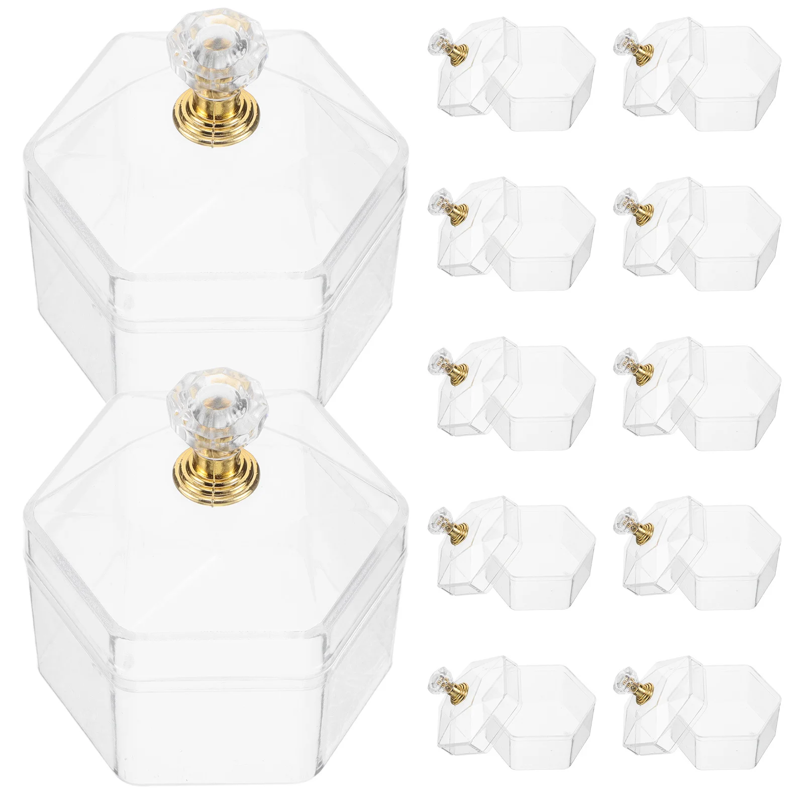 

12Pcs Clear Plastic Favor Boxes Hexagon Candy Boxes for Wedding Baby Shower Birthday Party Treat Containers Wedding Candy Box