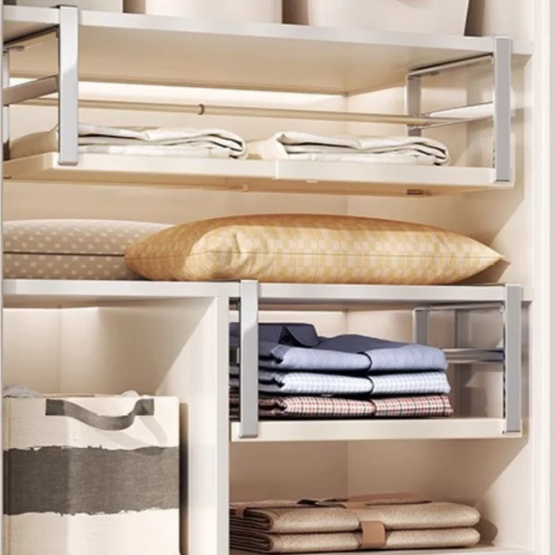 

Under Cabinet Shelf Space Saver Pantry Kitchen Counter Bookshelf Basket Stainless Steel Expandable Hanging Organizer with Hooks