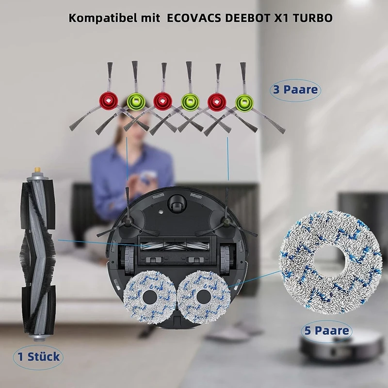 Zubehör wie gezeigt Staubsauger Zubehör für ecovacs deebot x1 Turbo, x1 Omni Staubsauger, x1e Omni Anbaugeräte