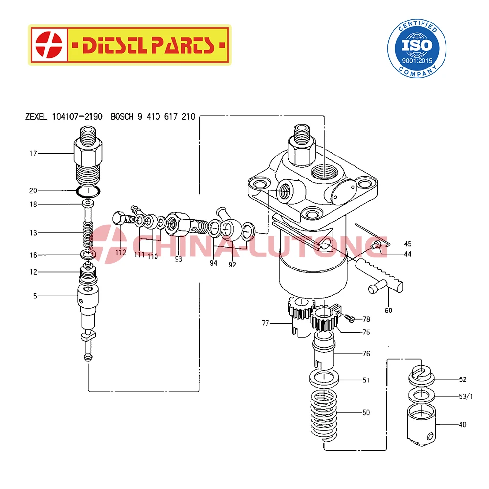 Diesel Engine Delivery Valve K15 For Bosch 9413610003 Zexel 140110-3620 ISUZU 8941450940 KUBOTA 1526151031 PFR Injection Pump