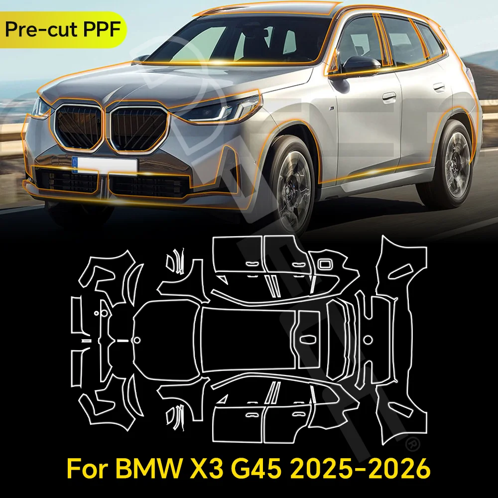 

For BMW X3 G45 Sport 30 M50 M Sport 2025 TPU Paint Protection Film Clear Bra Car Body Pre-cut PPF Anti-Scratch Resistant Repair