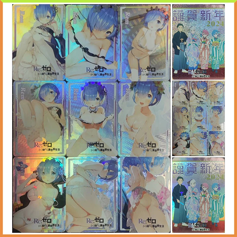 Anime Goddess Story DIY ACG Rem Ram Emilia Natsuki Subaru Refraction Game Collectible Cards Toys for boys Birthday Present