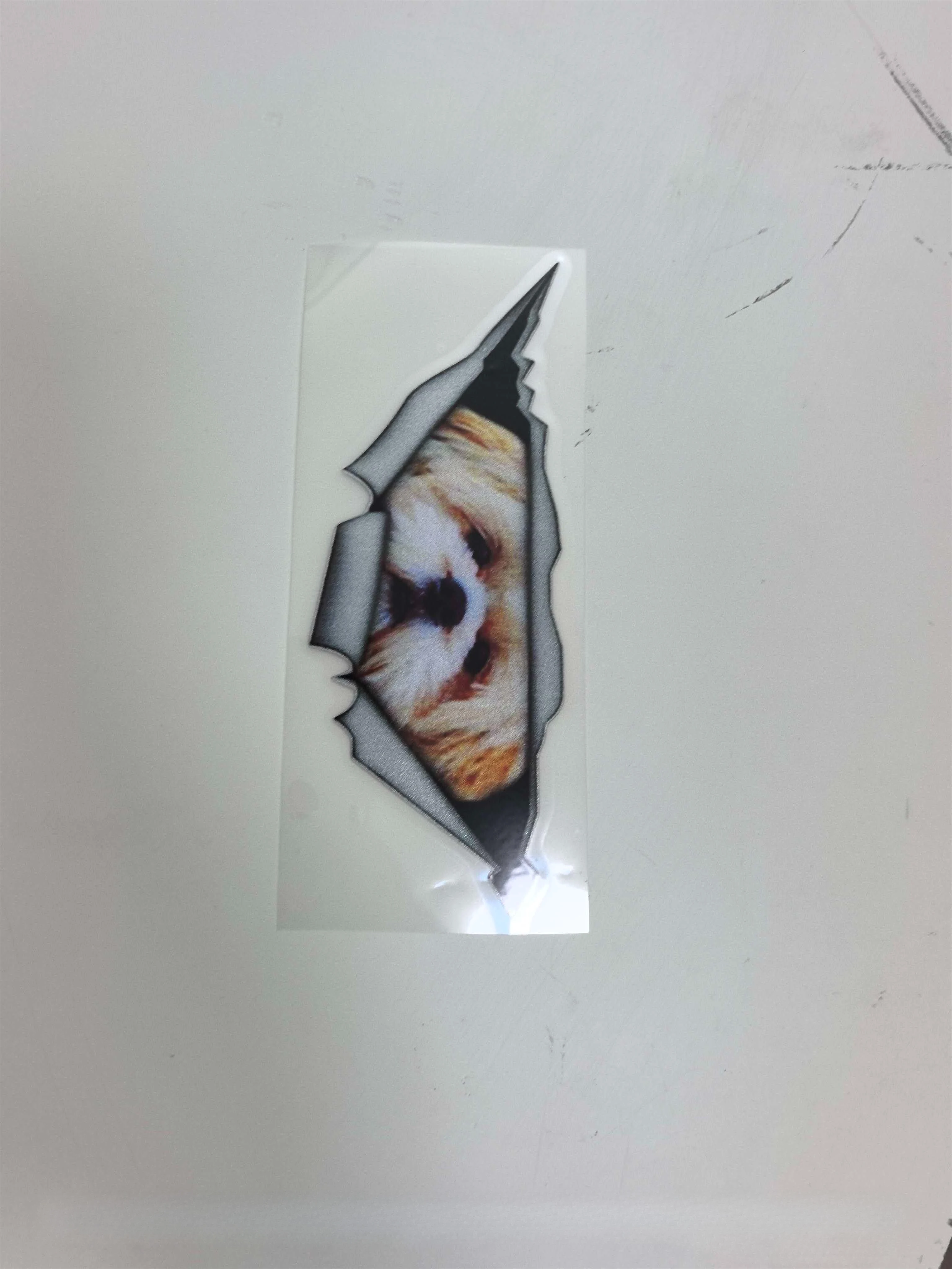 Torn Metal Peeking Shih Tzu Dog Car Sticker Waterproof Vinyl Decal Auto Window Bumper Decor 15cm PVC KK