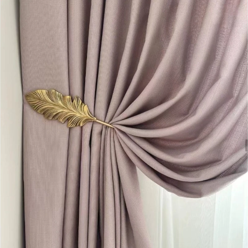 2Pcs/Set New Nordic Style Large Maple Curtain Hook Living Room Villa Wall Hook Strapless Retro Decorative Wall Hook Decoration