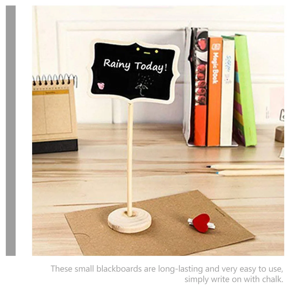 10 Pcs Mini Easel Blackboard Sign Wood Material Tabletop Message Price Boards For Home Office Hotel Decorations