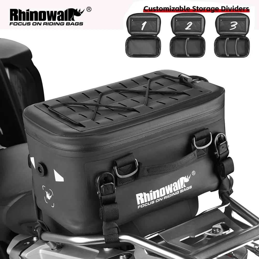 Rhinowalk Motorcycle Top Bag Waterproof Dry Side Case Hard Panniers Expansion Bag Saddle Luggage Bag For ADV BMW R1200GS R1250G