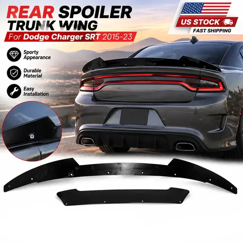 SRT Style Rear Spoiler Trunk Wing  For Dodge Charger 2015 2016 2017 2018 2019 2020 2021 2022 2023 Exterior Upgrade Accessories Gloss Black