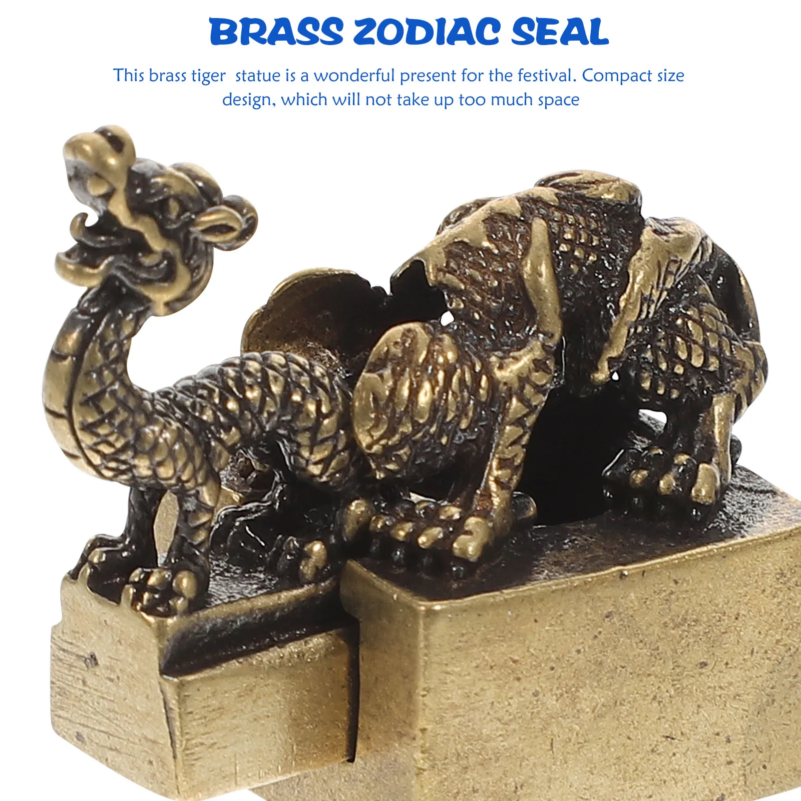 

Цинлун Печать Медная Статуя Дракона Настольный Декор Мини Статуэтка Офис Домашний Подарок Ретро Зодиак Животное Орнамент Декоративный