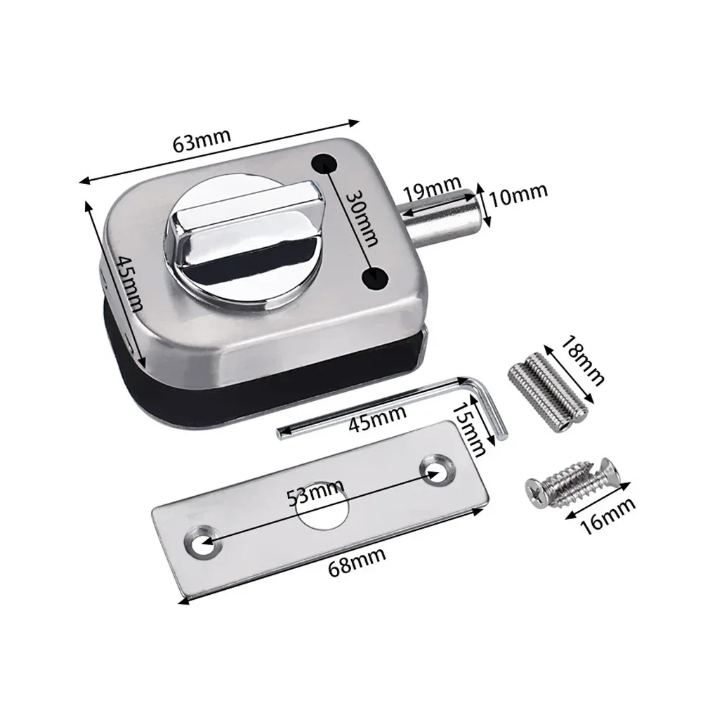 ALLGOOD Glass Door Lock Sliding Door Chain Locks Stainless Steel Latch Punch-Free Ground Lock For Window Cabinet Hotel Home Hard