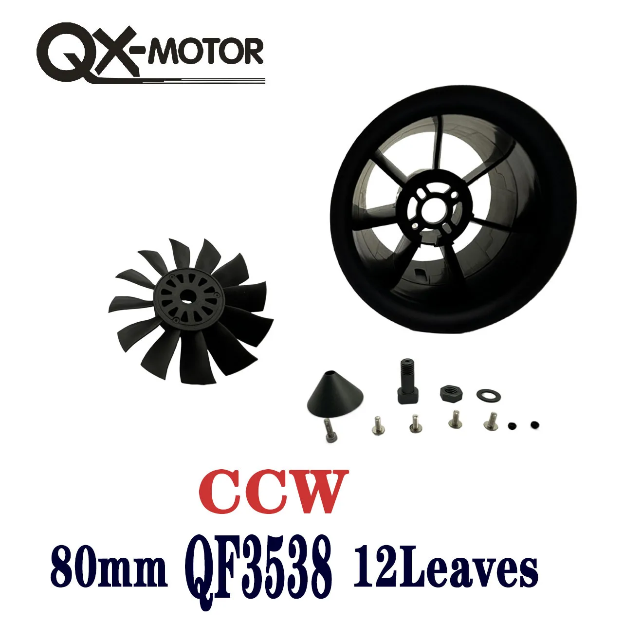 QX-Motor Brushless Motor 80mm 12 blades Ducted Fan QF3538-2000KV for FMS RC Airplane Drone Model Spare Parts Accessor