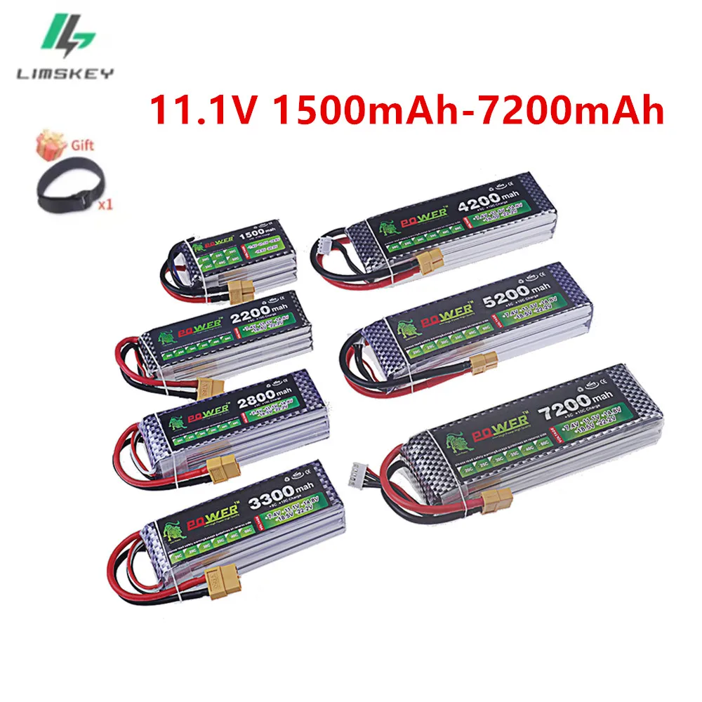 11.1V 1500mah 2200MAh 2800MAh 3300MAh 7200mAh Lipo Battery for RC Car FPV Quadcopter Drone Racing Model Hobby 3s 11.1v lipo