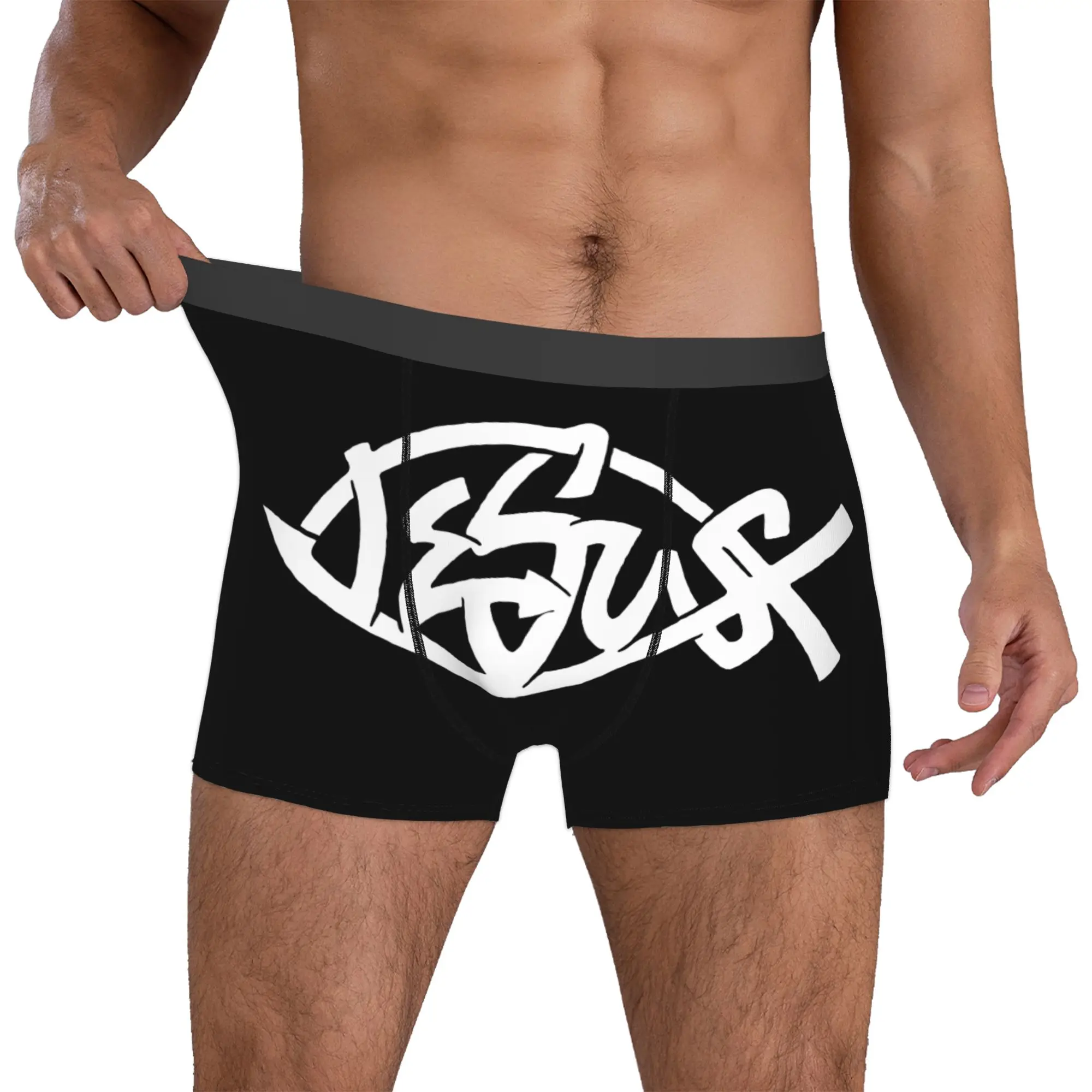 

Customized Catholic Jesus Underwear Men Print Christian Faith Boxer Briefs Shorts Panties Breathable Underpants