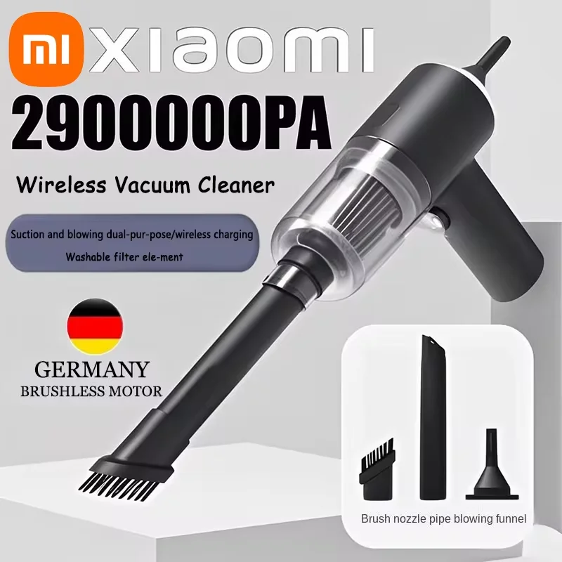 Xiaomi Staubsauger 2900000 PA 120 W kabelloser, superhochleistungsstarker 2-in-1 tragbarer 2-in-1-Staubsauger mit großer Nass- und Trockensaugung und doppeltem Verwendungszweck