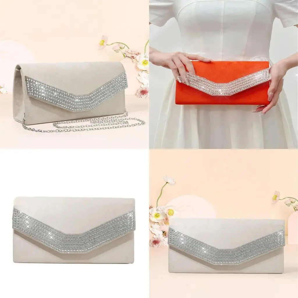 

D46D Stylish Glitter Clutch for Formal Party Chain Shoulder Bag Evening Bags