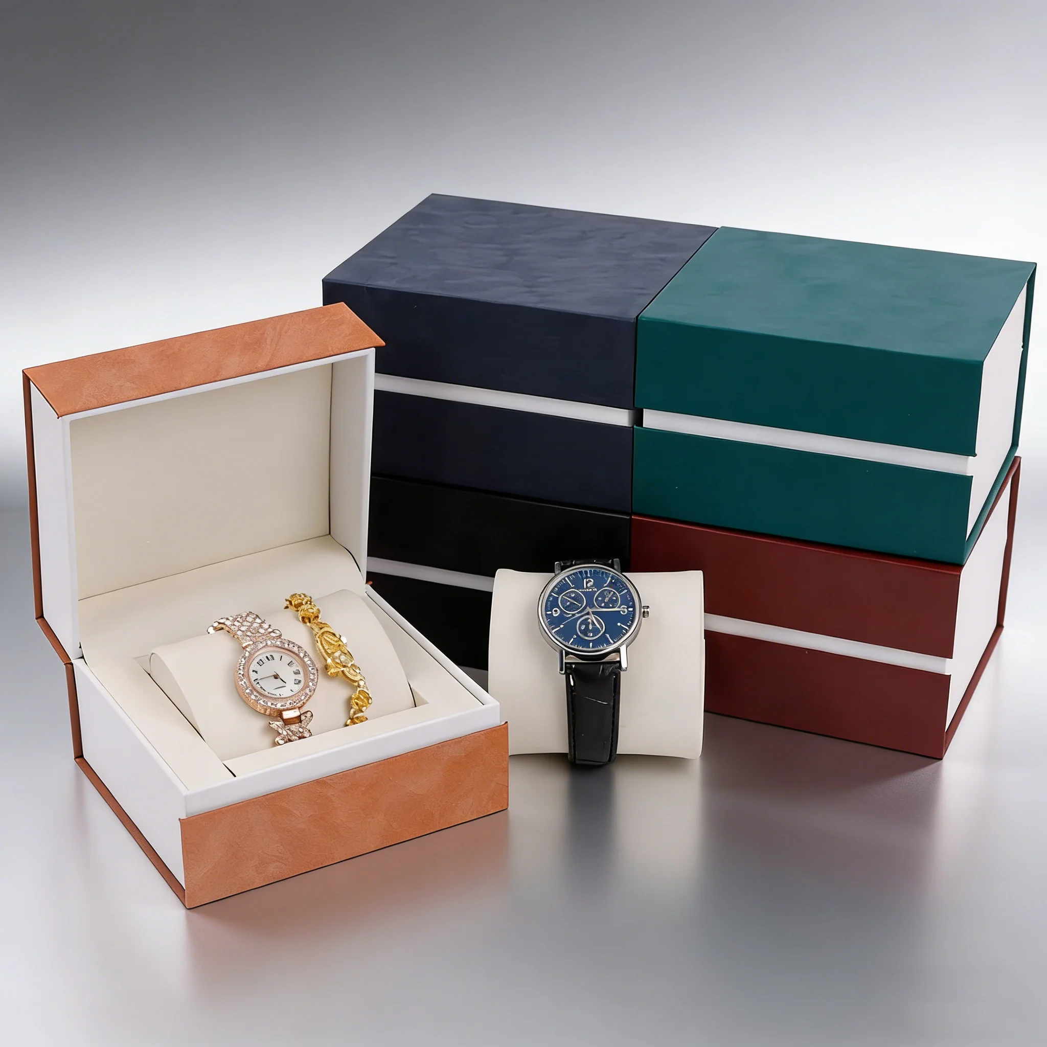 Watch Collection Storage Holder Single PU Leather Watch Organizer Box Display Case Travel Organizer Tray for Women