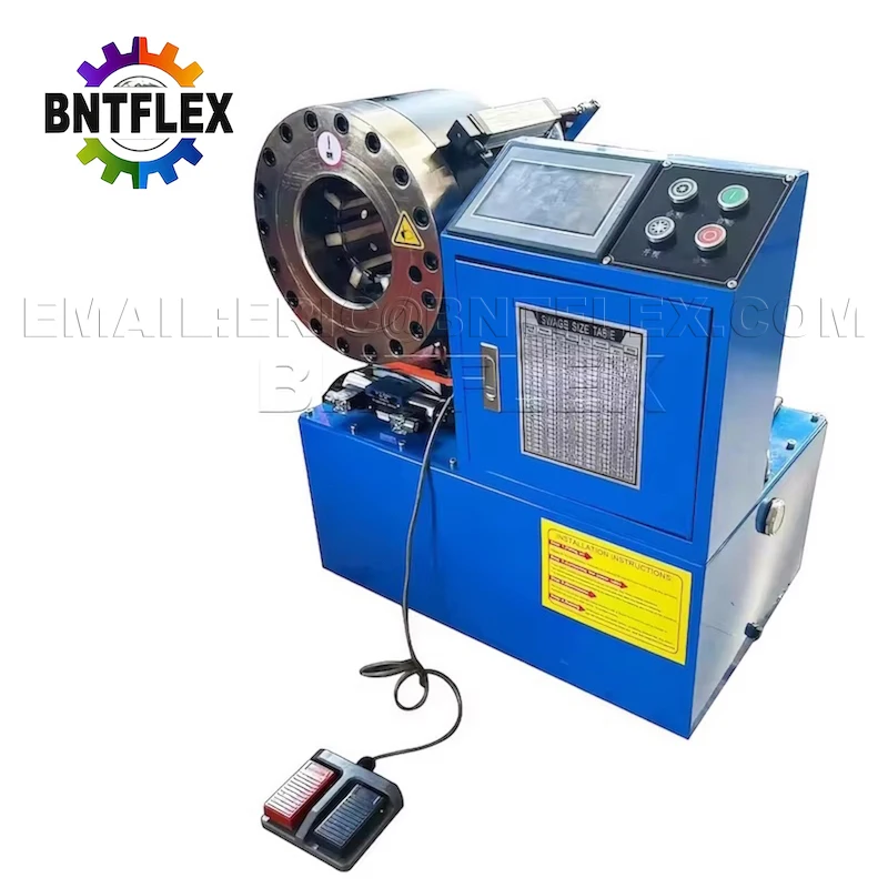 Customized CNC 1/4''-2'' Construction Machinery Parts 220V 380V Hydraulic Hose Crimping Machine 10 Set Dies BNTP69S Rubber
