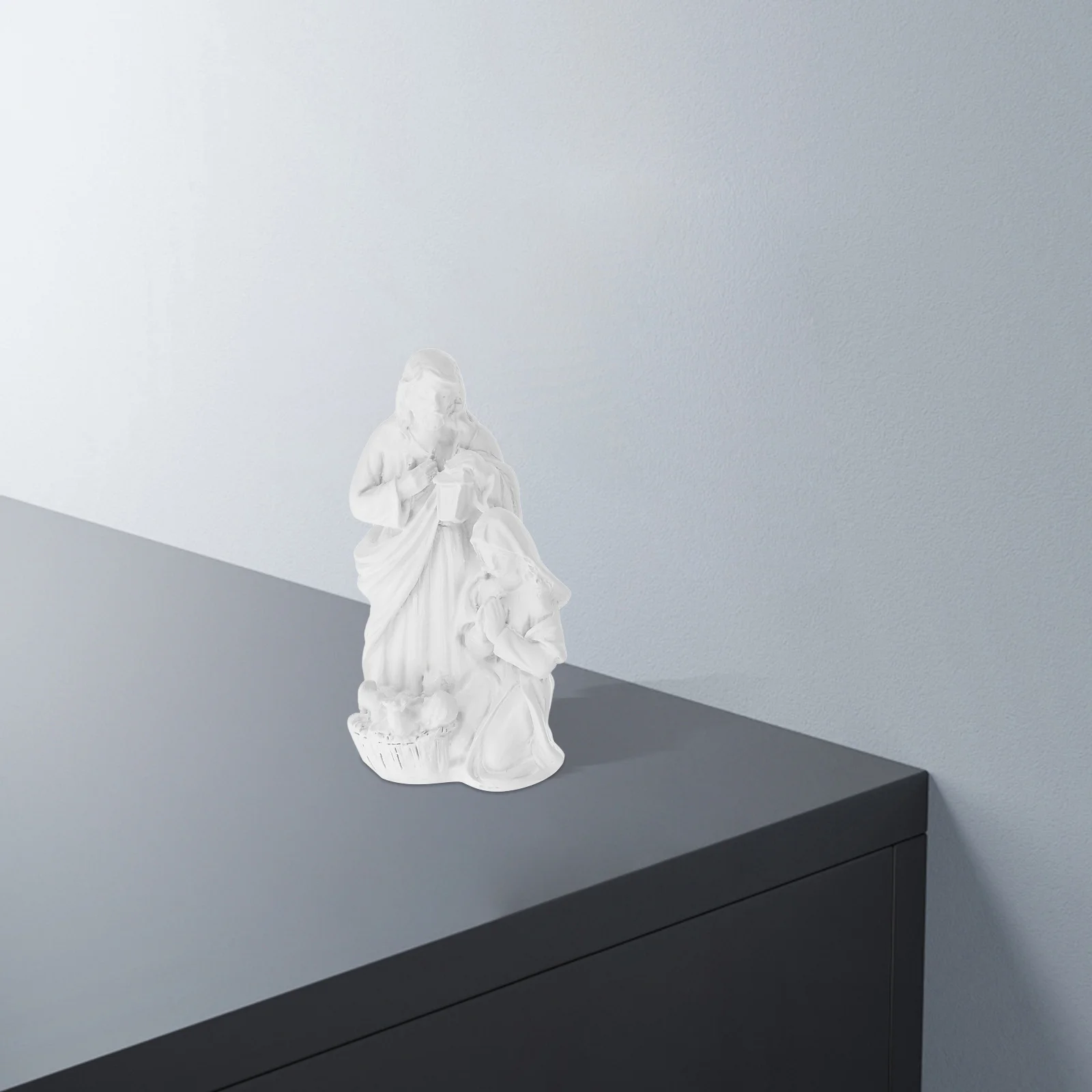 

Nativity Jesus Resin Sculpture Desktop Decor Miniature Religious Statue Home Office Table Decoration