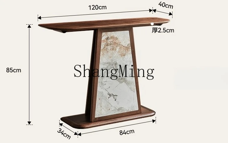 FG good-looking  black walnut bar case all log minimalist entrance table simple retro style table
