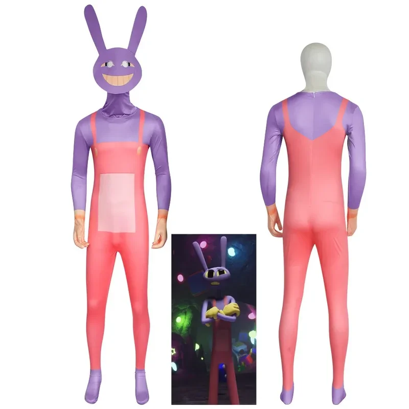 Cartoon Movie Halloween Party Cosplay Costume Anime The Amazing Digital Circus Jax Jumpsuit Mask Kids Adults Unisex Uniform