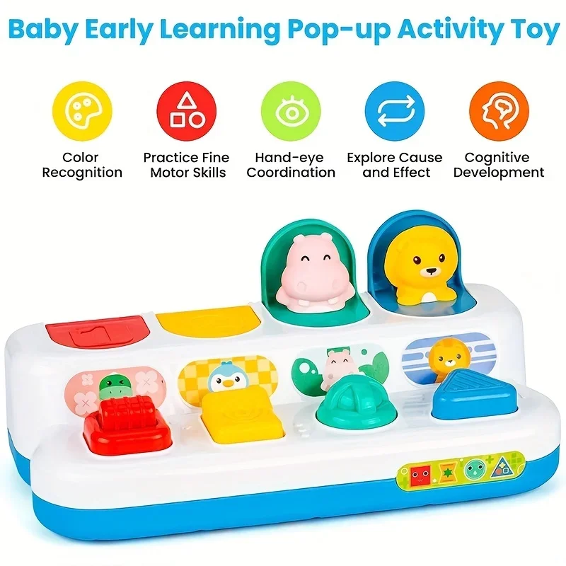 Pop-Up Pals Animal Learning Toys - Sorting & Color Fun for Toddlers 18+ Months - Develop Fine Motor Skills for Boys&Girls,gift