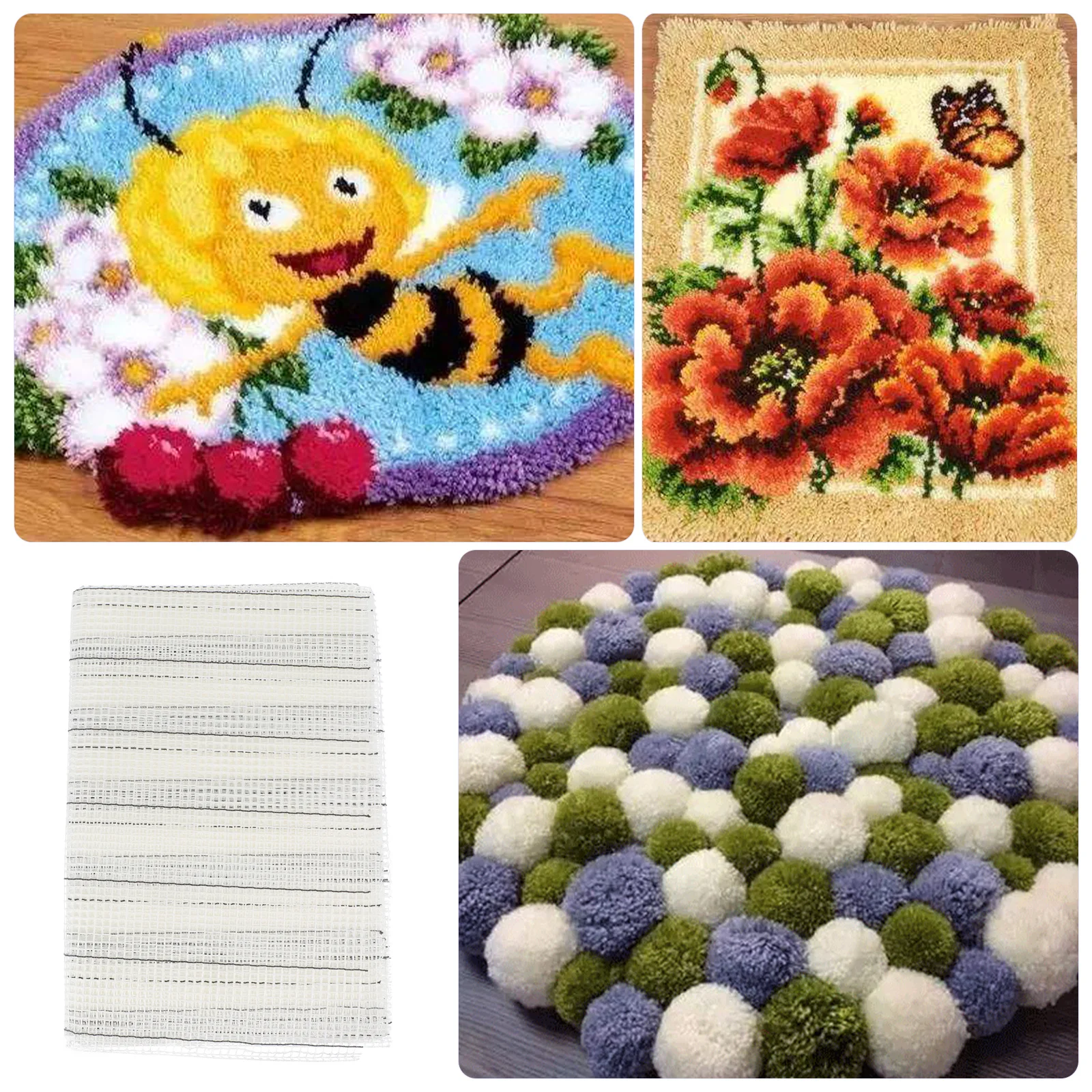 

Blank Rug Hooking Mesh High Quality DIY Carpet Supply Latch Hook Crafts Easy to Cut and Carry Blank Rug Hooking Mesh