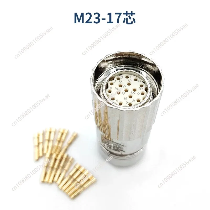 Standard M23 M623 Straight Type Internal Thread/External Thread 17 Pin Plug or Female Male Connector Single