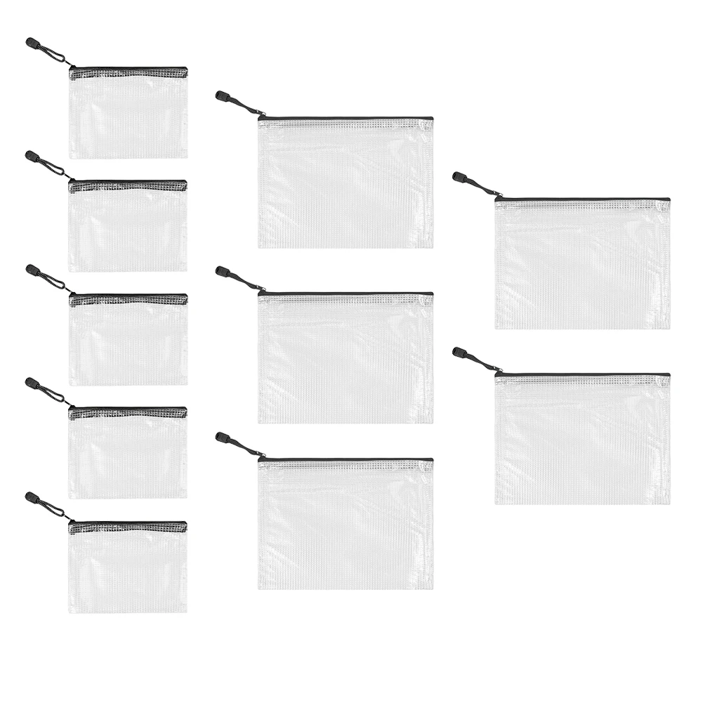 

10Pcs Document Bag Waterproof Plastic Zip File Folders Document Organizer for School Office Supplies Travel Storage Bags