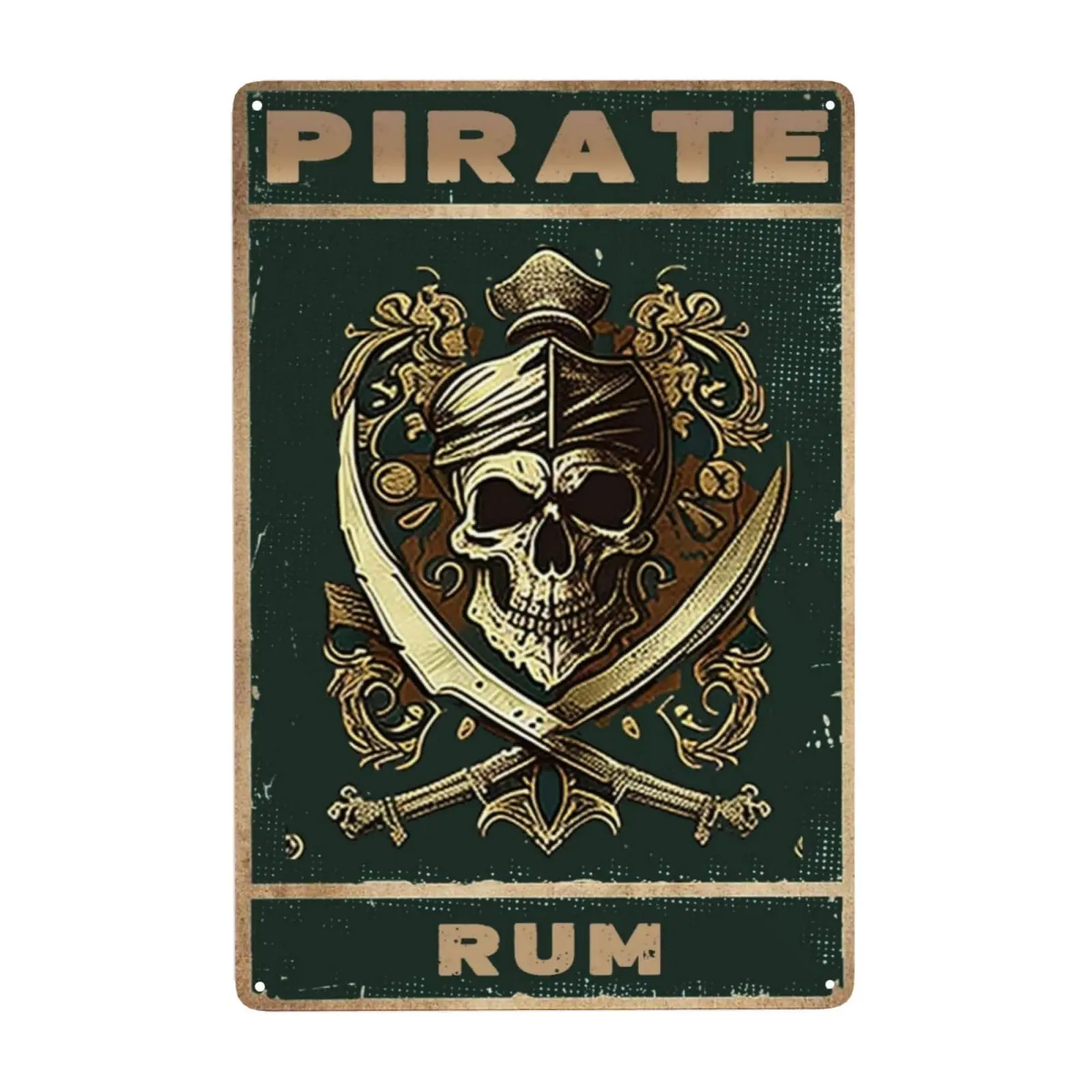 Funny Relief Style Skull And Sickle Vintage Metal Sign Wall Art Rustic Pirate Rum Signs Retro Exotic Unique Urban Signage Decor 