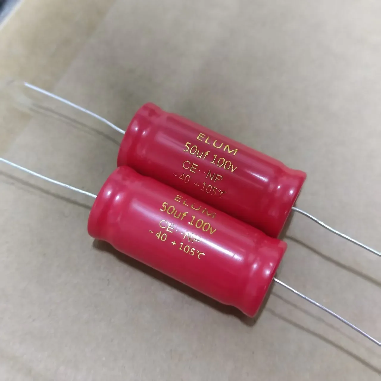 10PCS for Audio Device 50UF 100V New Original Axial Horizontal Non‑Polar Audio Capacitor 18*40