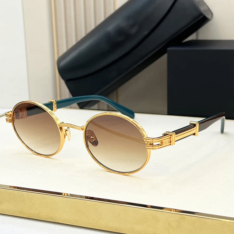 

THE PRODUCER I Men Ladies Fashion Round Sunglasses Handmade Alloy Acetate Designer Brand High Quality Uv400 Gradient Eyeglasses