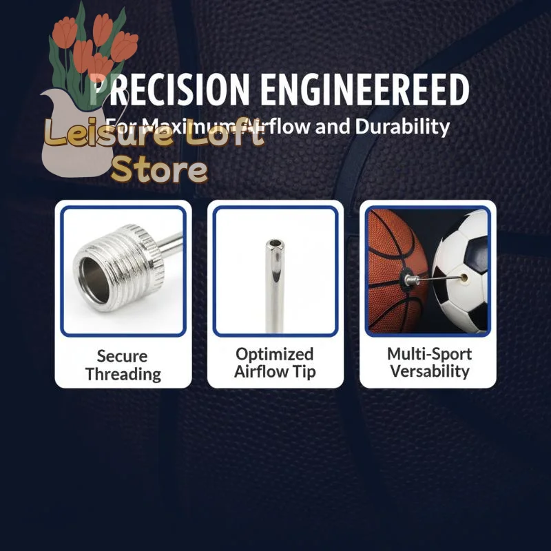 20Pcs Ball Air Needle Stainless Steel Corrosion Resistant Inflation Pump Pin for Basketball Soccer Rugby Gym Match Training Use