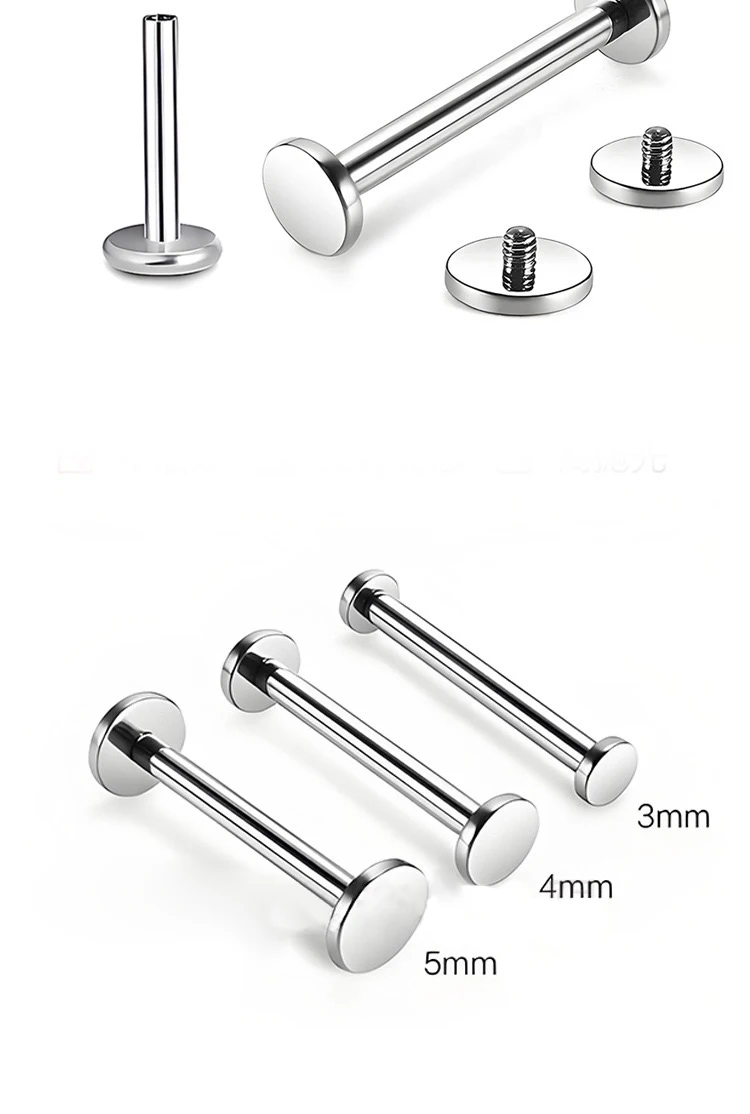 1/10 Stück ASTM G23 Titan Stilvolle Klassische Ohrstecker, Augenbrauenstecker für Lippen, Nase und Knorpel, Körperschmuck für Frauen – Detail 8