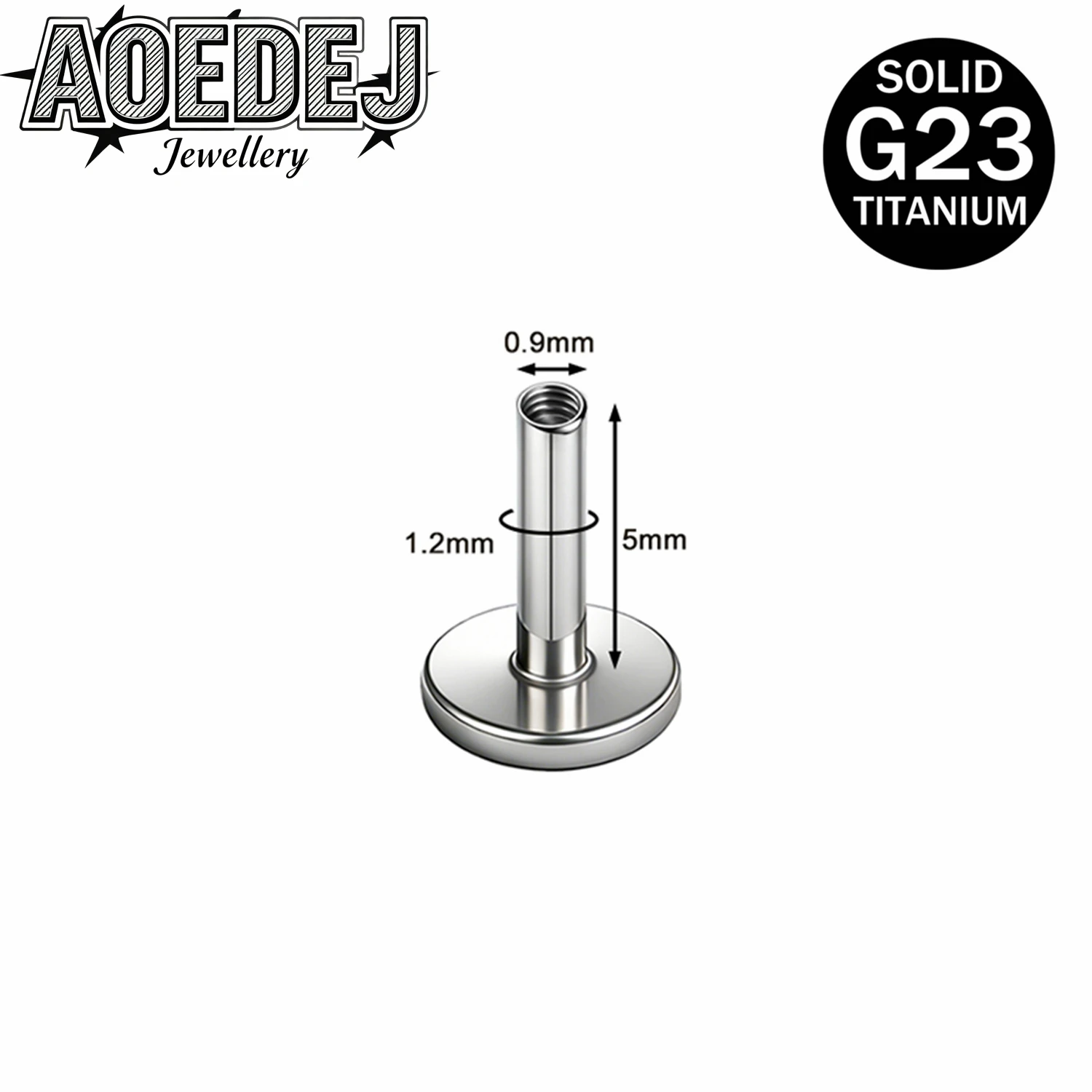 ASTM F136 Titanium Labret Lip Studs Bar