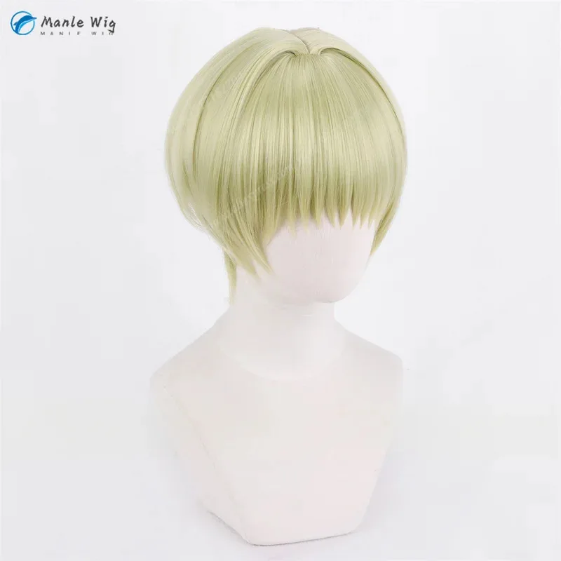 هنتر Shalnark 30 سنتيمتر قصيرة الأخضر الأصفر الباروكات مقاومة للحرارة الاصطناعية الشعر أنيمي تأثيري حلي + غطاء شعر مستعار