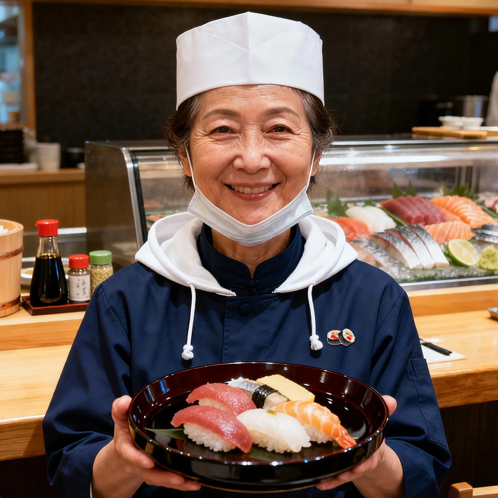 

4Pcs Sushi Brooch Pin Cute Colorful Metal Lapel Pins for Coats Sweaters Cardigans Tote Bags Backpack Accessories