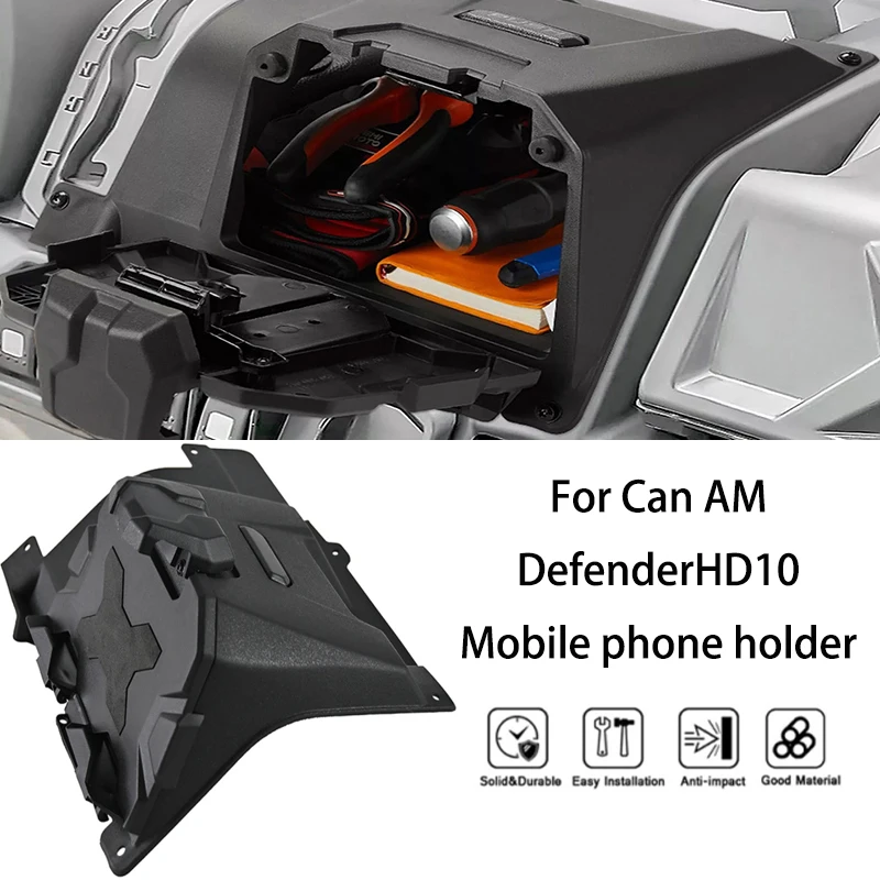 

MTKRACING For Can AM DefenderHD10 2016-2023 Center console seat storage bag box GPS Tablet Phone Electronic Device Stand Console