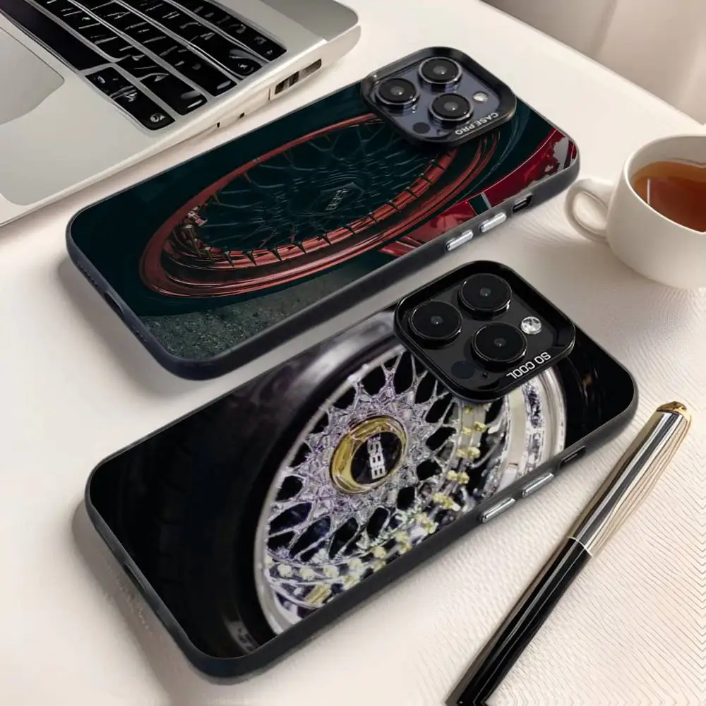 

Чехол для телефона с автомобильными колесами Bbs-S для iPhone 16,15,14,13,12,11,8,7,Pro,Max,Plus,Mini,XS,SE Anti Fall Black Matte Hard