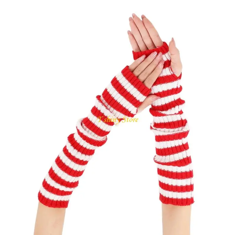 N58F Accoglienti maniche a braccio a maglia Design a mezzo elastico Materiale acrilico Acrylic Autunno Inverno