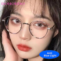 Fashion Brand Designer Retro Classic Round Metal Frame Anti-Blue Glasses Men Women Reading Computer Glasses For Office Work Очки