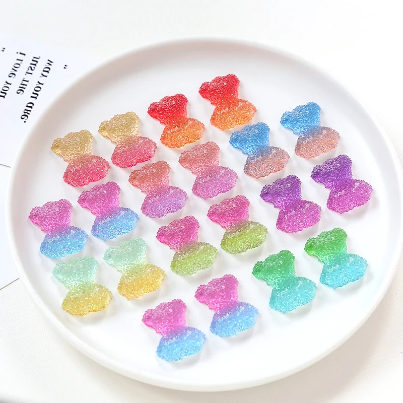 6piece jelly color gradient bear resin patch DIY hand jewelry hair accessories mobile phone case accessories materials