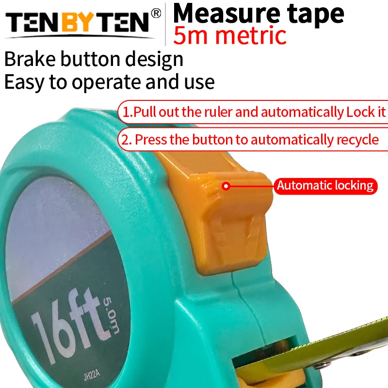 5M Tape Measure Metric Self Locking Steel Measuring Ruler Huinchas Cinta De Medir  Ruler Metal Steel Tape Length  Measure ﻿Tool